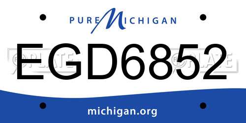 EGD6852 Michigan License Plate