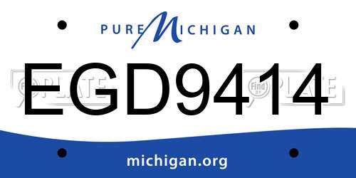 EGD9414 Michigan License Plate