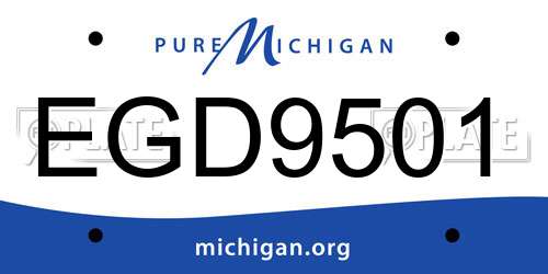 EGD9501 Michigan License Plate