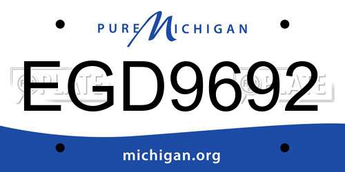 EGD9692 Michigan License Plate