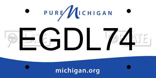 EGDL74 Michigan License Plate
