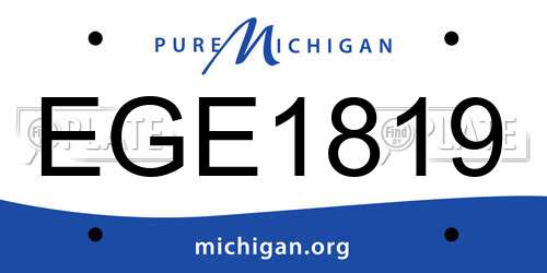 EGE1819 Michigan License Plate