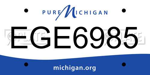 EGE6985 Michigan License Plate