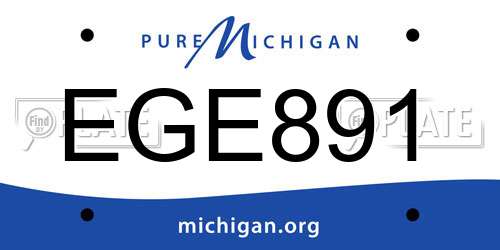 EGE891 Michigan License Plate