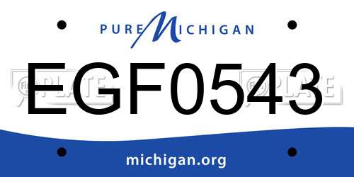 EGF0543 Michigan License Plate