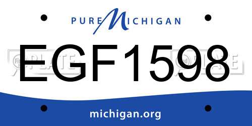 EGF1598 Michigan License Plate