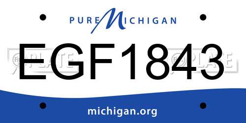 EGF1843 Michigan License Plate