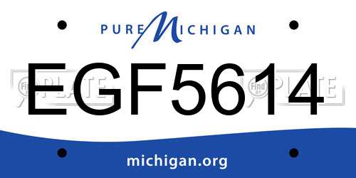 EGF5614 Michigan License Plate