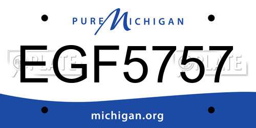 EGF5757 Michigan License Plate