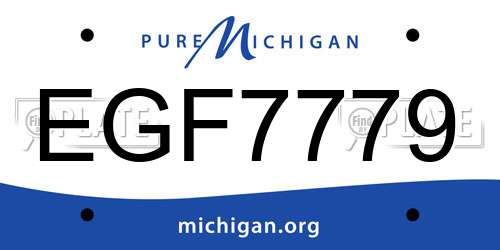 EGF7779 Michigan License Plate