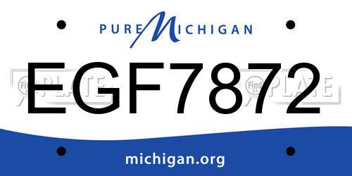 EGF7872 Michigan License Plate