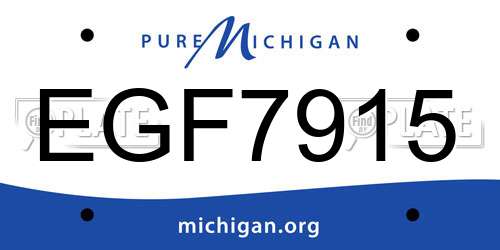 EGF7915 Michigan License Plate