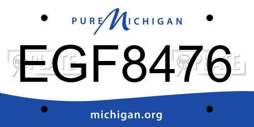EGF8476 Michigan License Plate