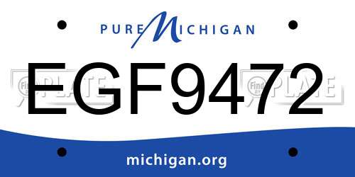 EGF9472 Michigan License Plate