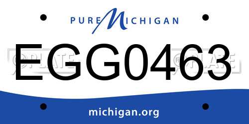 EGG0463 Michigan License Plate