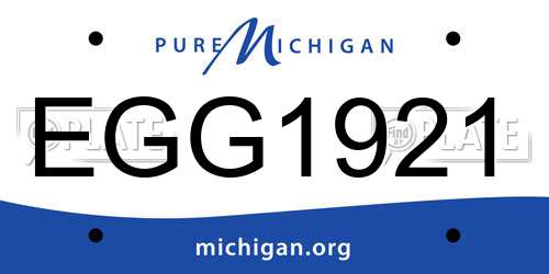 EGG1921 Michigan License Plate