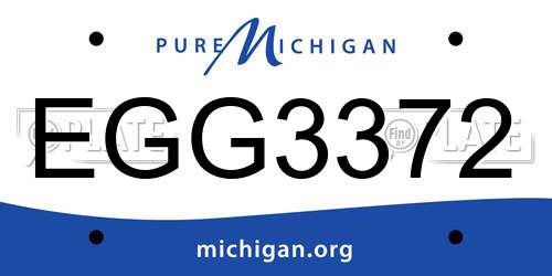 EGG3372 Michigan License Plate