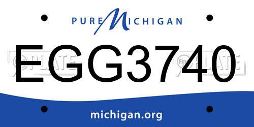 EGG3740 Michigan License Plate