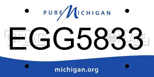 EGG5833 Michigan License Plate