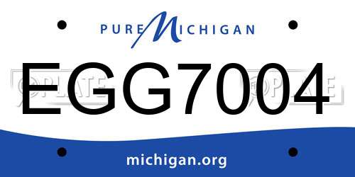 EGG7004 Michigan License Plate