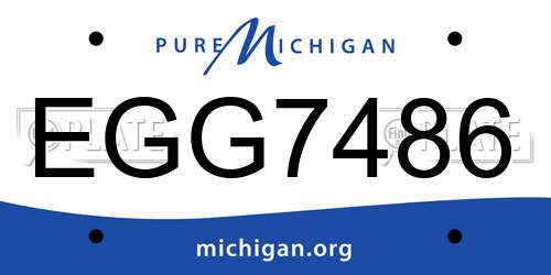 EGG7486 Michigan License Plate
