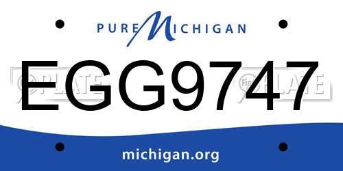 EGG9747 Michigan License Plate