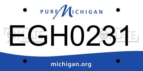 EGH0231 Michigan License Plate