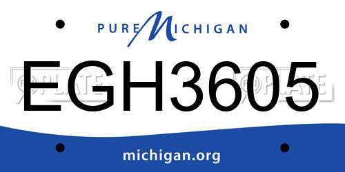 EGH3605 Michigan License Plate