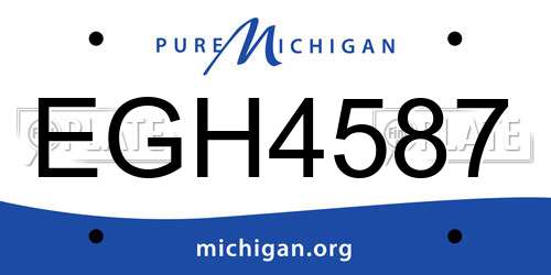 EGH4587 Michigan License Plate