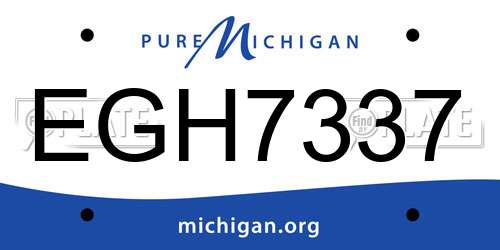 EGH7337 Michigan License Plate
