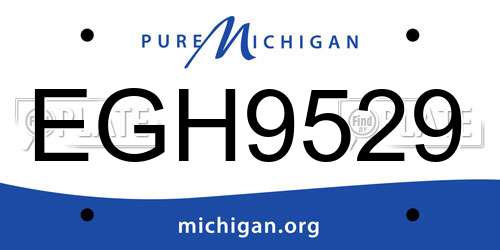 EGH9529 Michigan License Plate