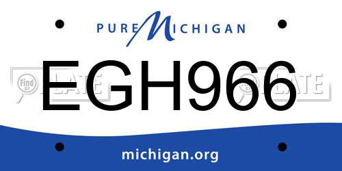 EGH966 Michigan License Plate