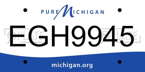 EGH9945 Michigan License Plate