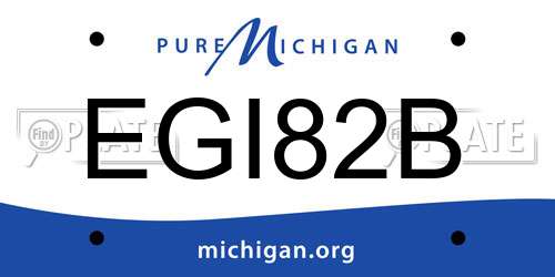 EGI82B Michigan License Plate