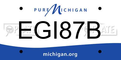 EGI87B Michigan License Plate