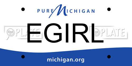 EGIRL Michigan License Plate