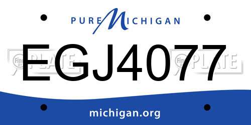 EGJ4077 Michigan License Plate