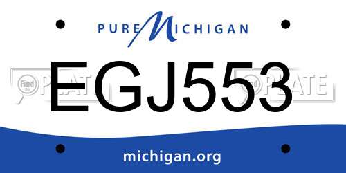 EGJ553 Michigan License Plate