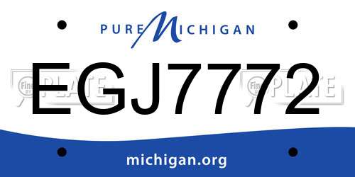 EGJ7772 Michigan License Plate