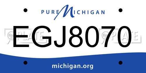 EGJ8070 Michigan License Plate