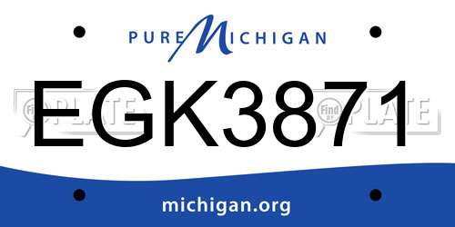 EGK3871 Michigan License Plate