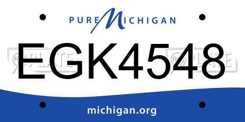 EGK4548 Michigan License Plate
