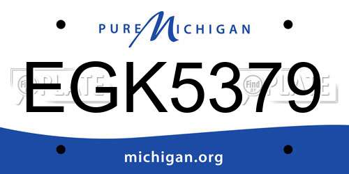 EGK5379 Michigan License Plate