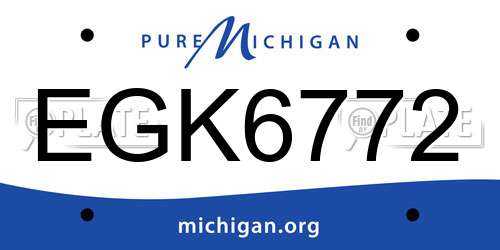 EGK6772 Michigan License Plate