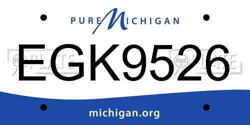 EGK9526 Michigan License Plate