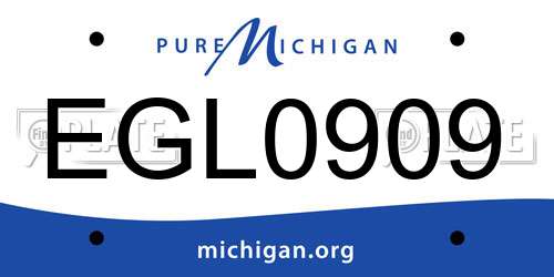 EGL0909 Michigan License Plate