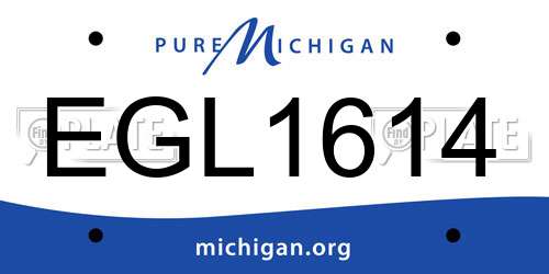 EGL1614 Michigan License Plate