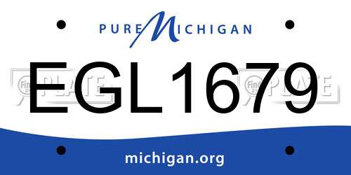 EGL1679 Michigan License Plate