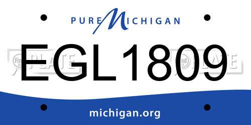 EGL1809 Michigan License Plate