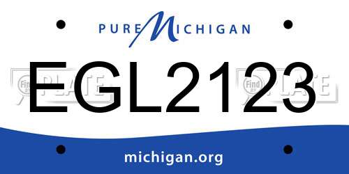 EGL2123 Michigan License Plate